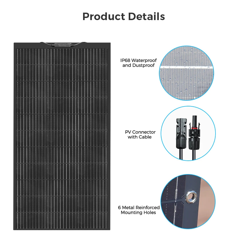 600W Solar Panel Kit Flexible Monocrystalline Cell 18 Volts 120 Watts Solar Panels 12V 24V Battery Charger For Home RV Caravan