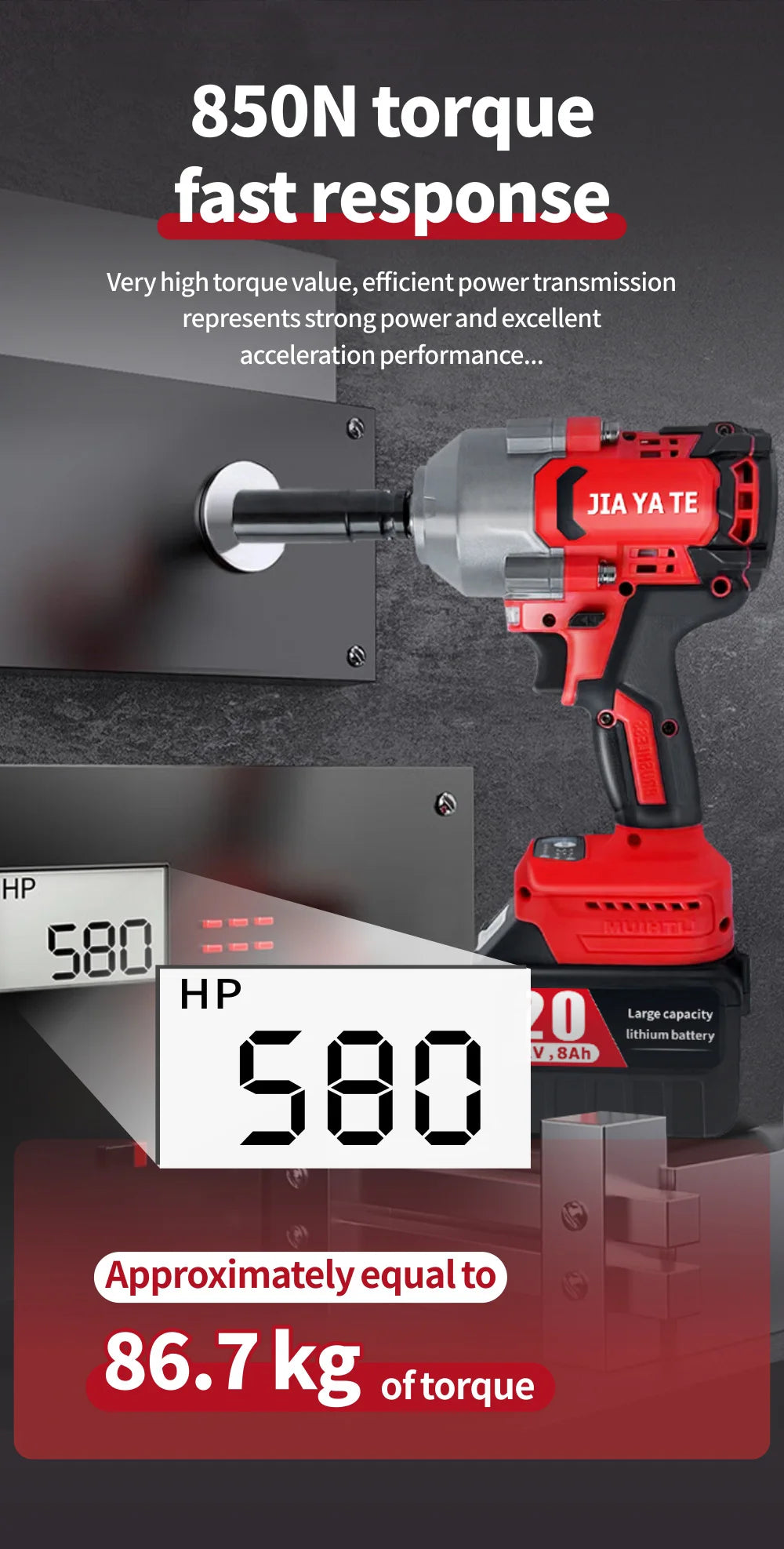 Máy vặn vít lực lớn không chổi than 850N.m dùng pin 21V - Daisan Mart
