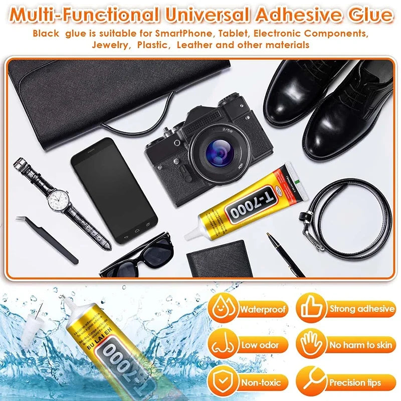 T7000 110/50/15ML Black Cellphone Tablet Repair Battery Cover Frame Adhesive Multi-purpose Electronic Components DIY Super Glue