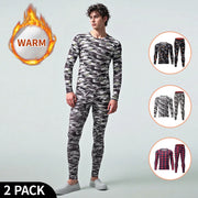 Men's Autumn Winter Camouflage Printed Underwear Set