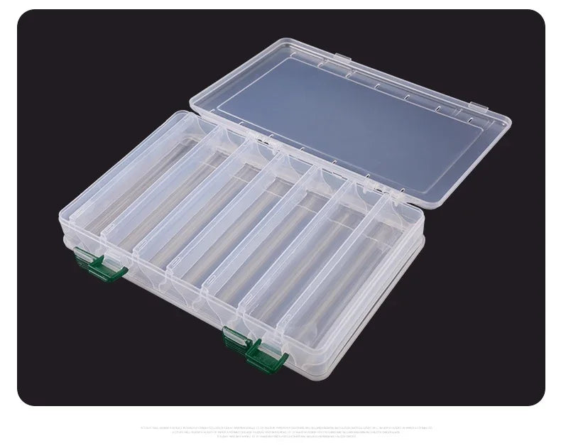Double Sided 14/10 Compartment Fishing Tackle Box For Sea Fishing Lure Bait Hook Accessories extra-large space Storage Box