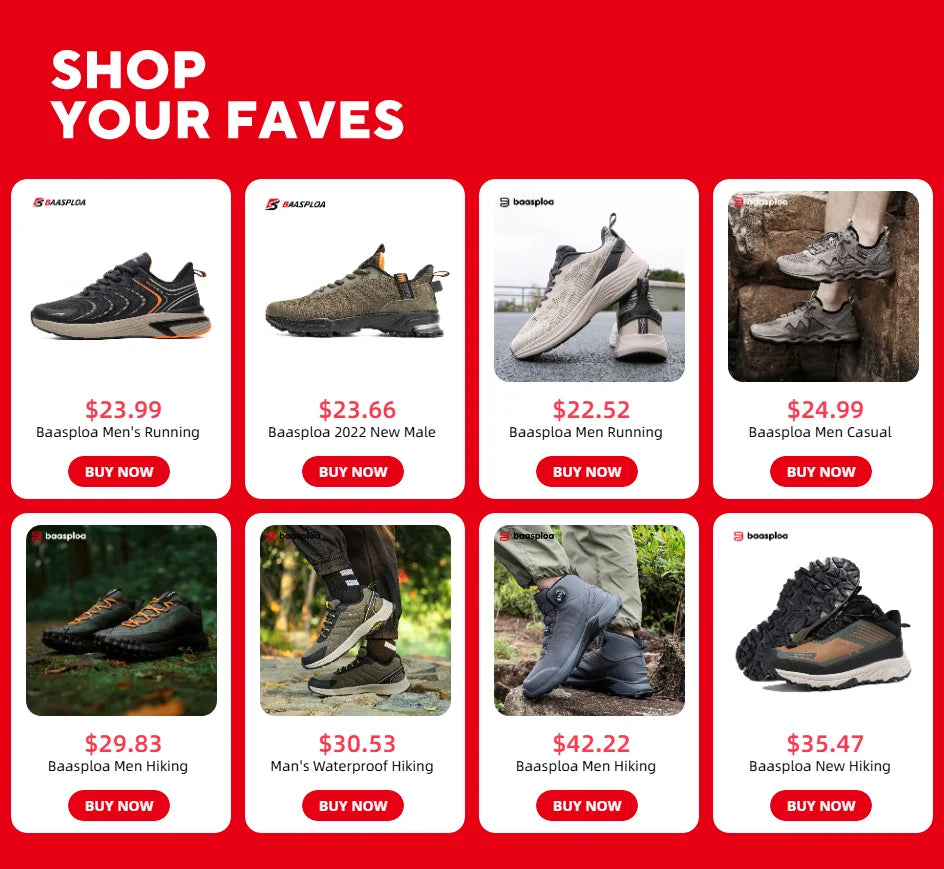 Giày Thể Thao Nam Baasploa 2025 Chống Trượt Giữ Ấm