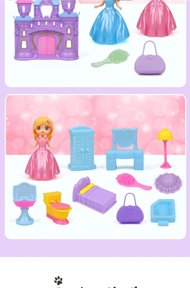 Bộ Đồ Chơi Gia Đình Thú Cưng Mini Dễ Thương Cho Bé