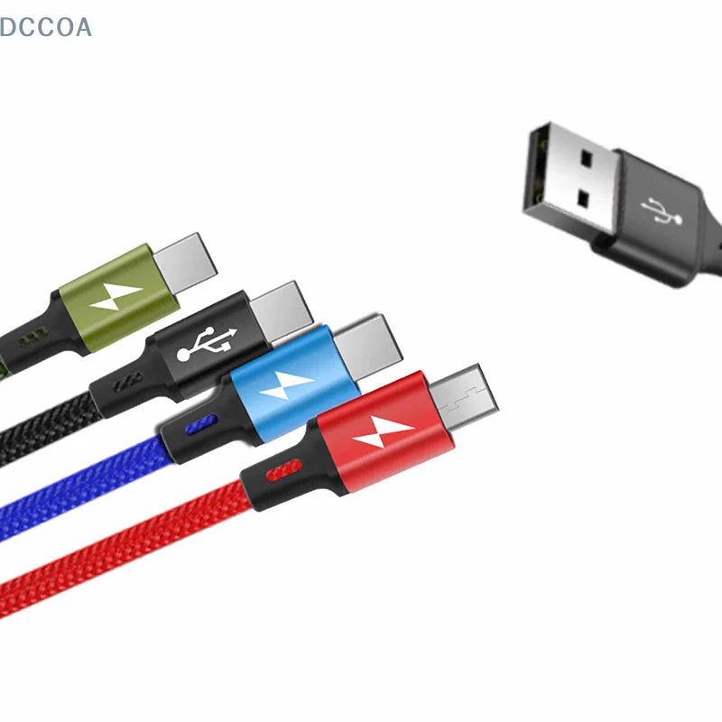 Cáp Sạc Nhanh 4 Trong 1 Đa Năng Micro USB Type C - Daisan Mart