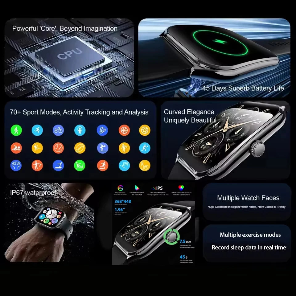 SmartWatch 2025: Đồng hồ thể thao mỏng, 110+ chế độ!