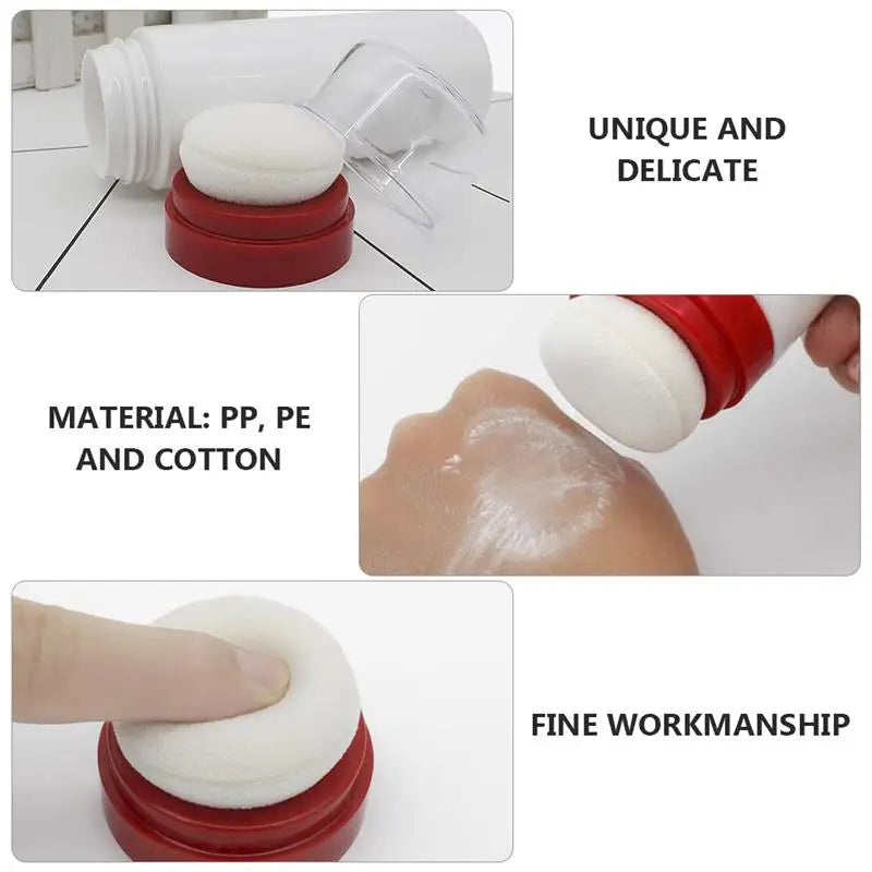 Baby Powder Puff Travel Bottle with Convenient Loose Powder Holder