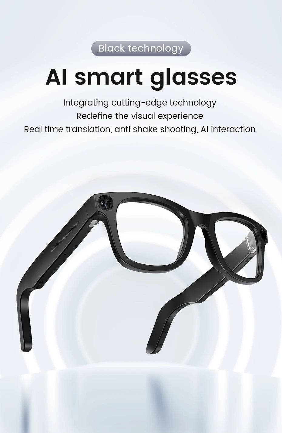 Smart Glasses HD Camera Anti-Shake Noise Reduction