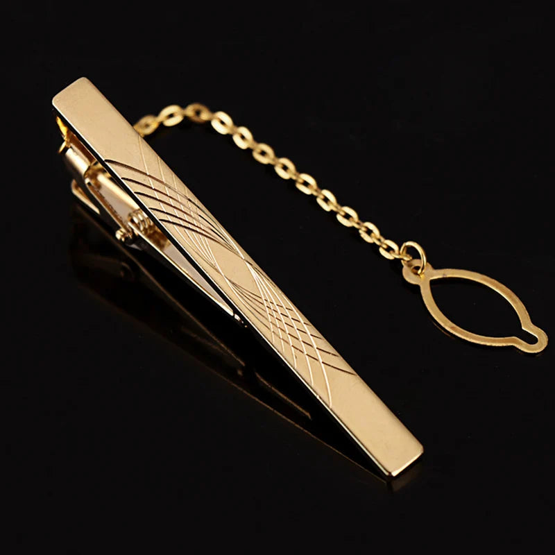 復古鍍金男士領帶夾，優雅派對之選