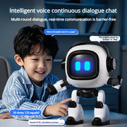 AI Interactive Desk Robot with Voice Recognition Feature Talking Companion, Learning Games, Educational Toy for Kids - Daisan Mart