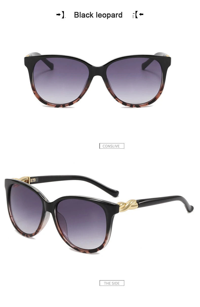 Cycling New Round Alloy Women Sunglasses Gradient Frame Anti-UV Sun Glasses Brand Designer Simple Style Shades Eyeglasses UV400