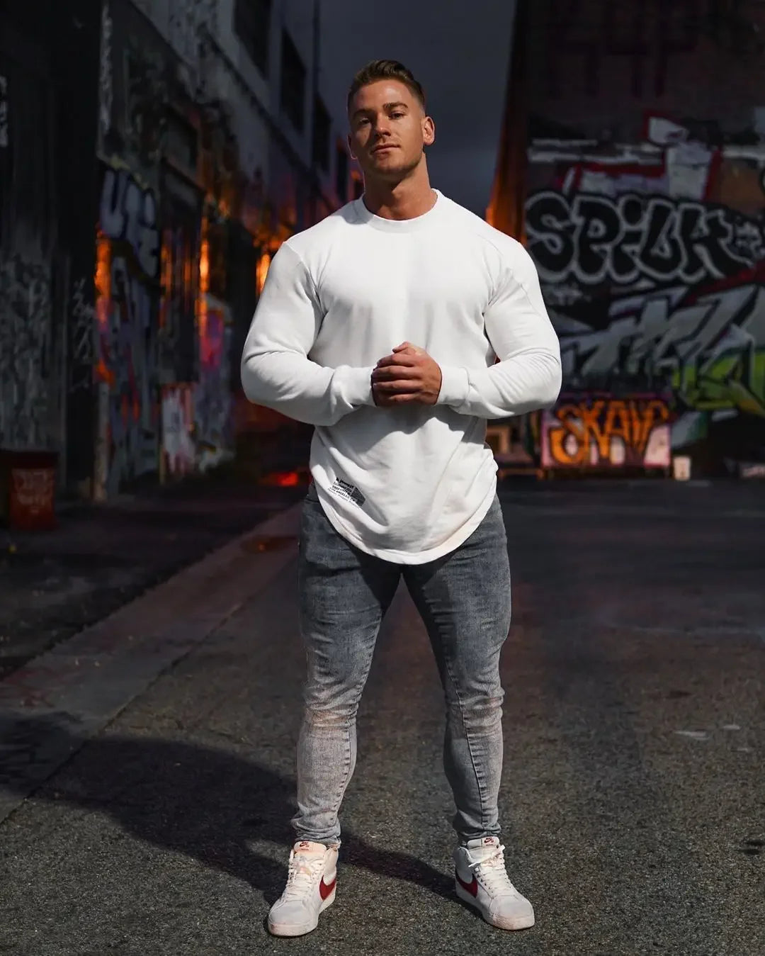 Men's Slim Fit Long Sleeve Gym T-Shirt Fashion 2025