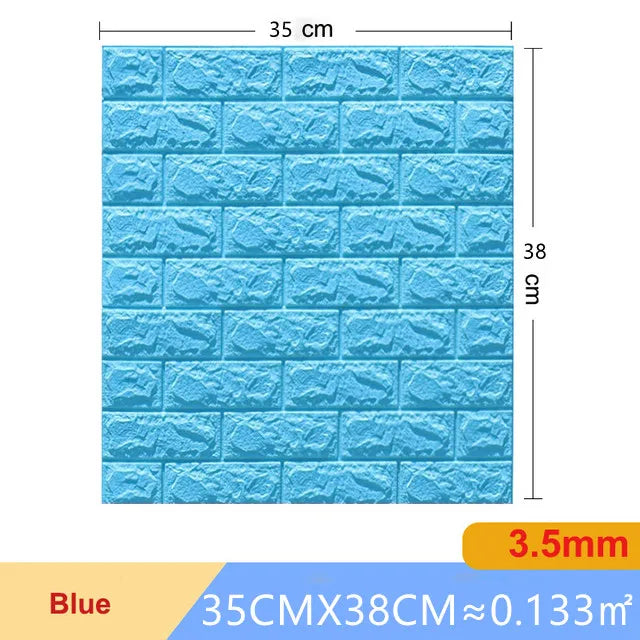 20pcs 35m*38.5cm 3DWall Sticker Solid Color Faux Brick Bedroom Home Decor Waterproof Self Adhesive DIY Living Room Wallpaper