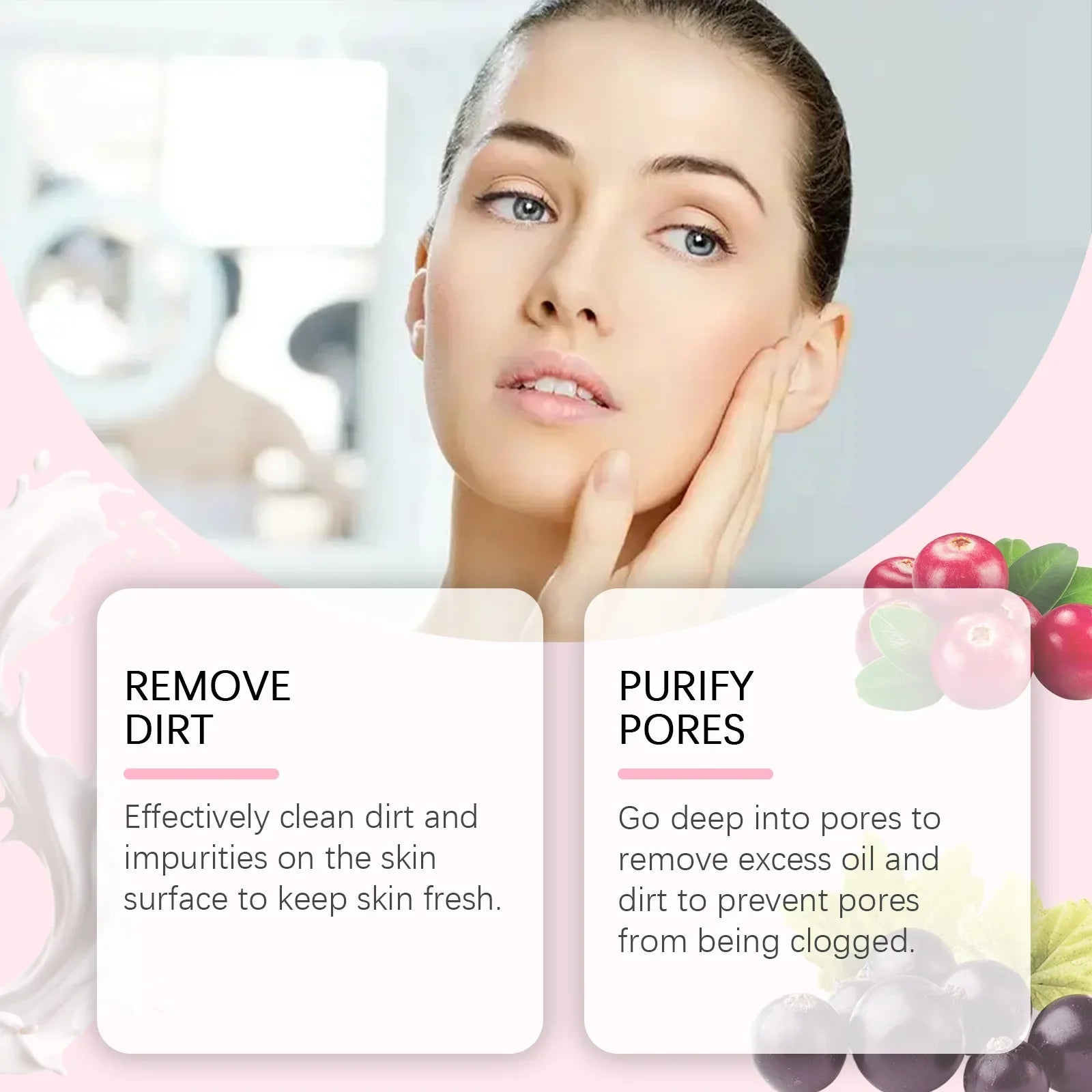 Oil Control &amp; Pore Minimizing Facial Cleanser - Deeply Moisturize, Anti-Acne &amp; Blackhead Removal, Exfoliating Face Wash