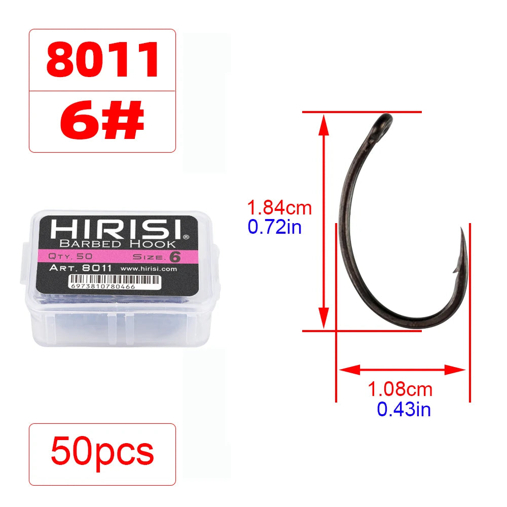 Lưỡi Câu Cá Hirisi 50 Móc Thép Carbon PTFE Chống Gỉ