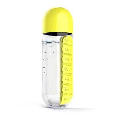 Portable Water Bottle with Convenient Medicine Box for Outdoors