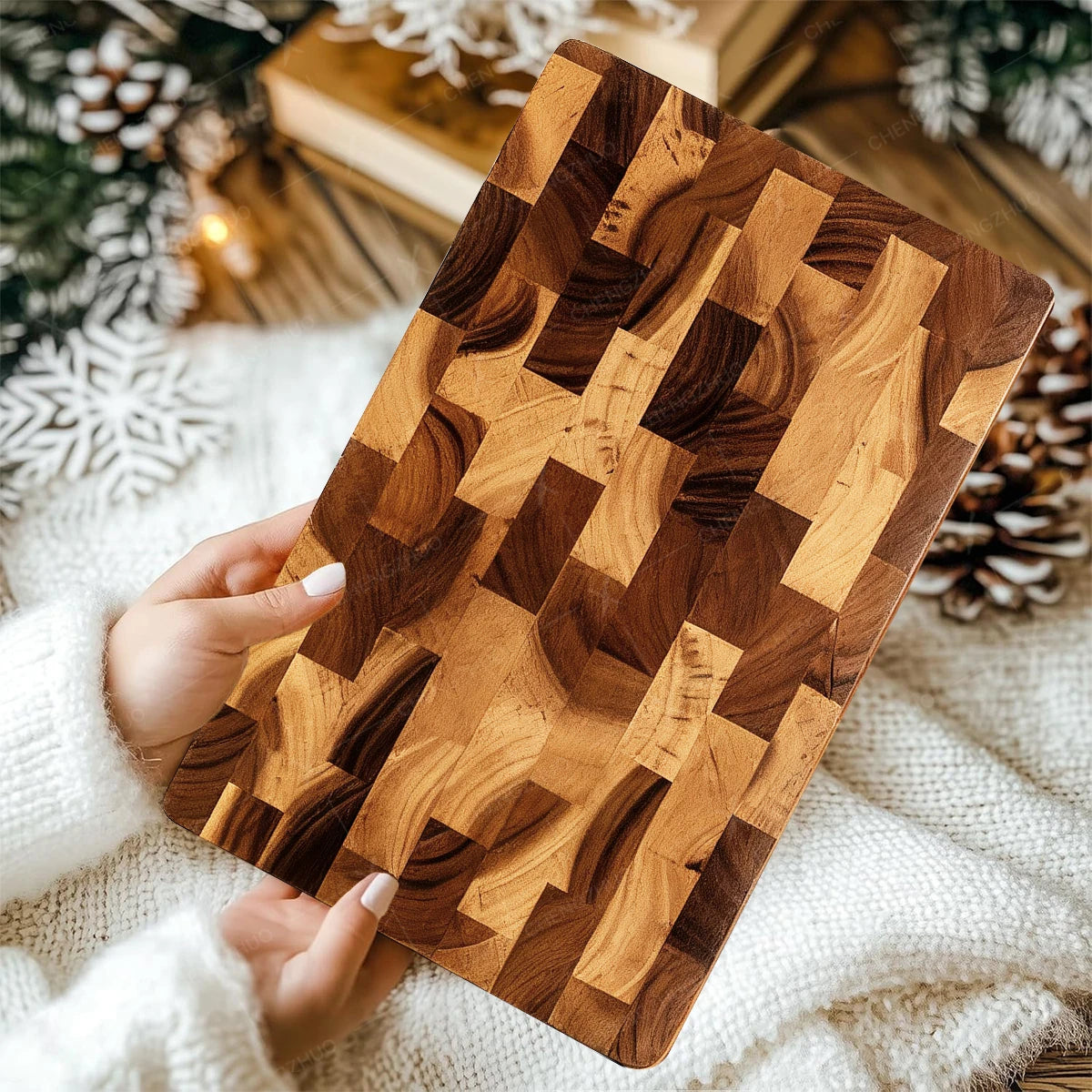 2-Sided Moisture-Proof Wooden Cutting Board + Stainless Steel Kitchen Knives and Cutlery