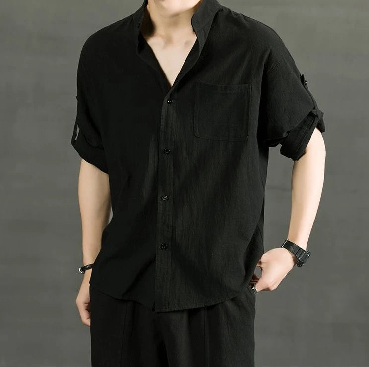 Áo Sơ Mi Trắng Nam Linen Cotton Ngắn Tay Thời Trang - Daisan Mart