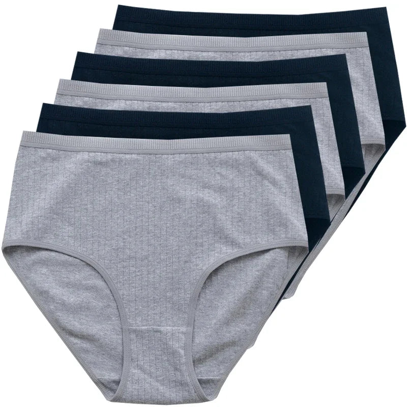 Quần Lót Nữ Cotton Cạp Cao Thoáng Mát Size Lớn 6 Cái