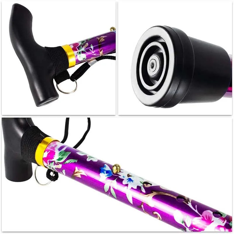 Lightweight Folding Walking Stick with Pattern for the Elderly