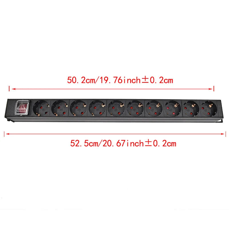 Ổ Cắm PDU Nhôm Tủ Điện 2-10 Ổ Chuẩn Đức Có Công Tắc - Daisan Mart