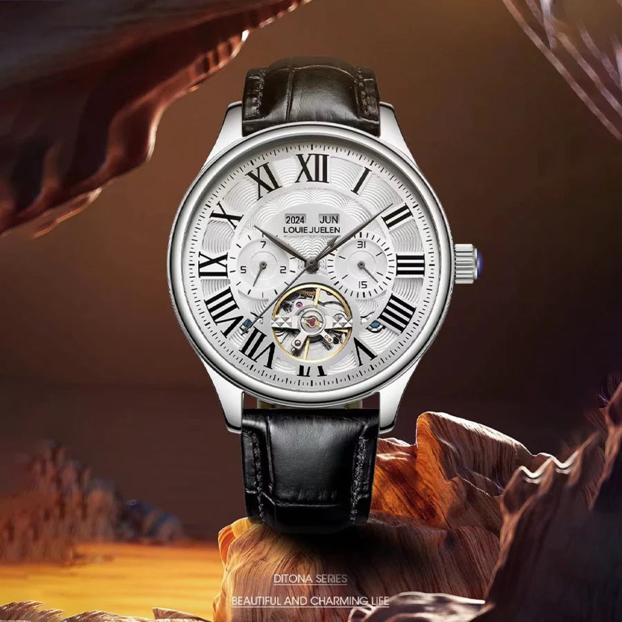 Đồng hồ cơ tự động nam đa năng lộ máy La Mã