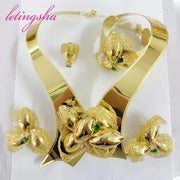 Luxury Dubai Gold Jewelry Set For Women
