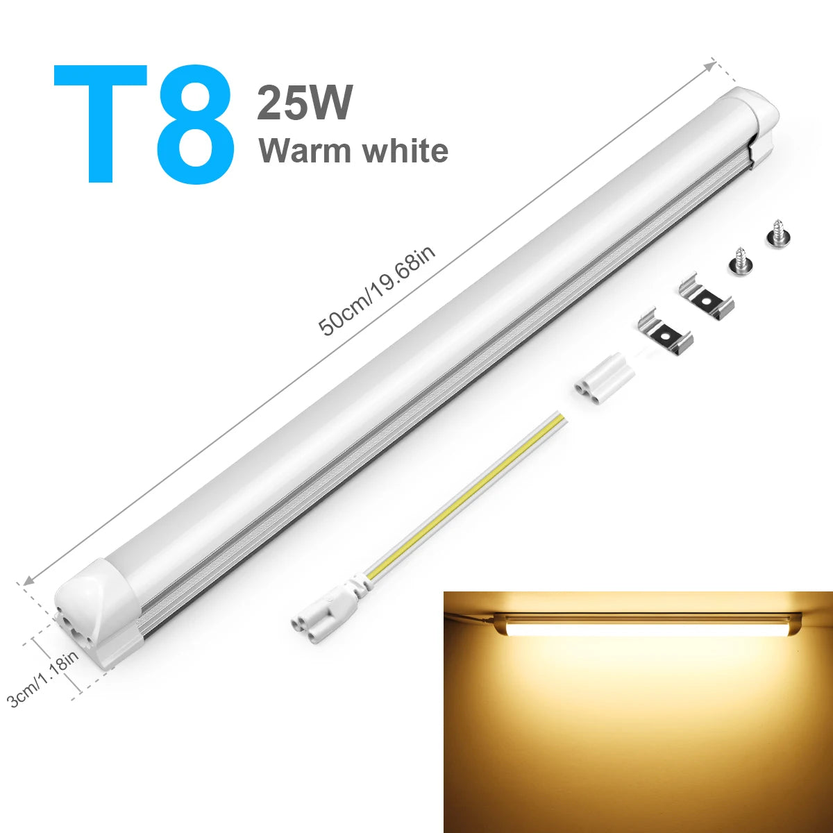 Super Bright 50cm T5/T8 LED Lights for Factories, Kitchens, Garages
