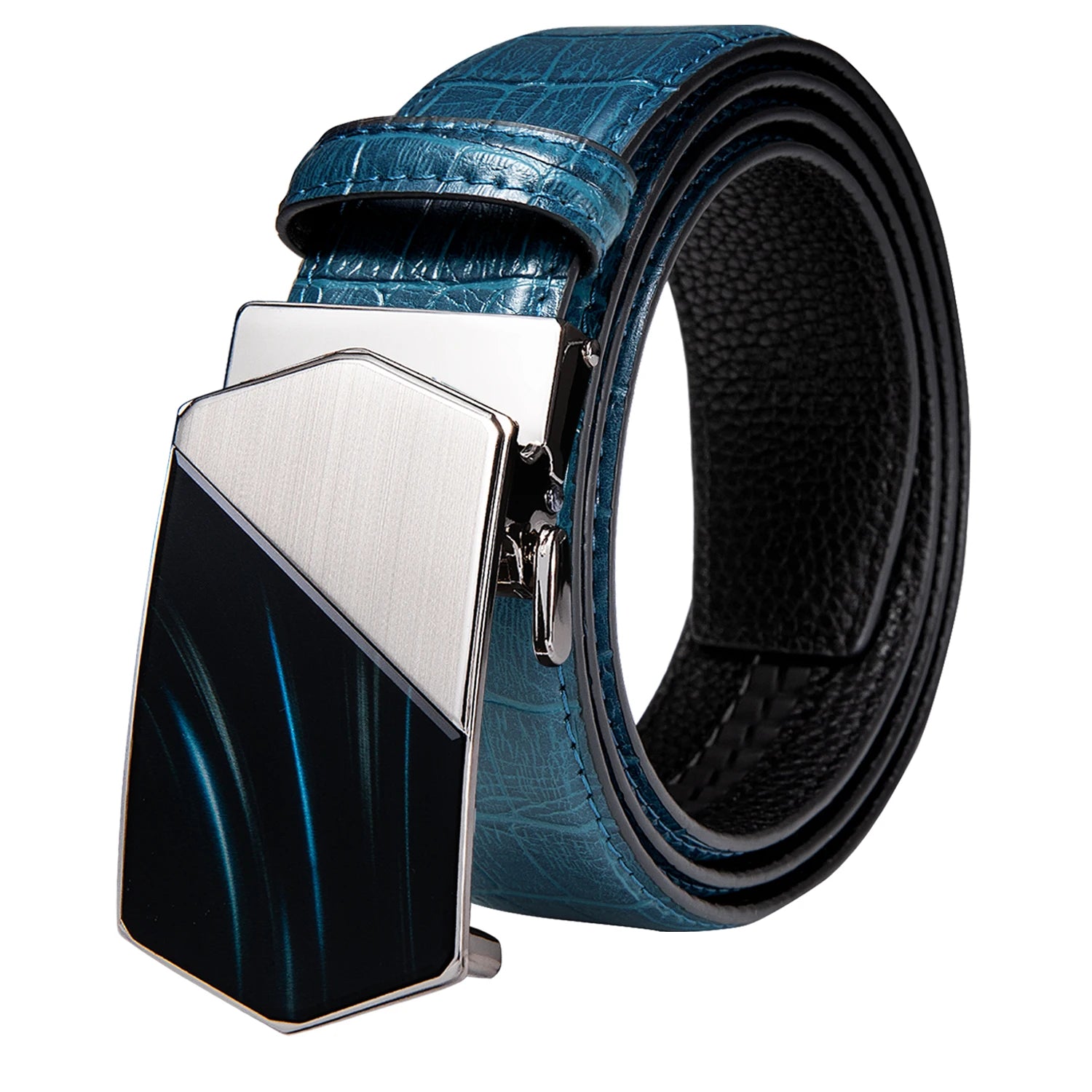 Green Crocodile Leather Belt with Automatic Gold Buckle 2020