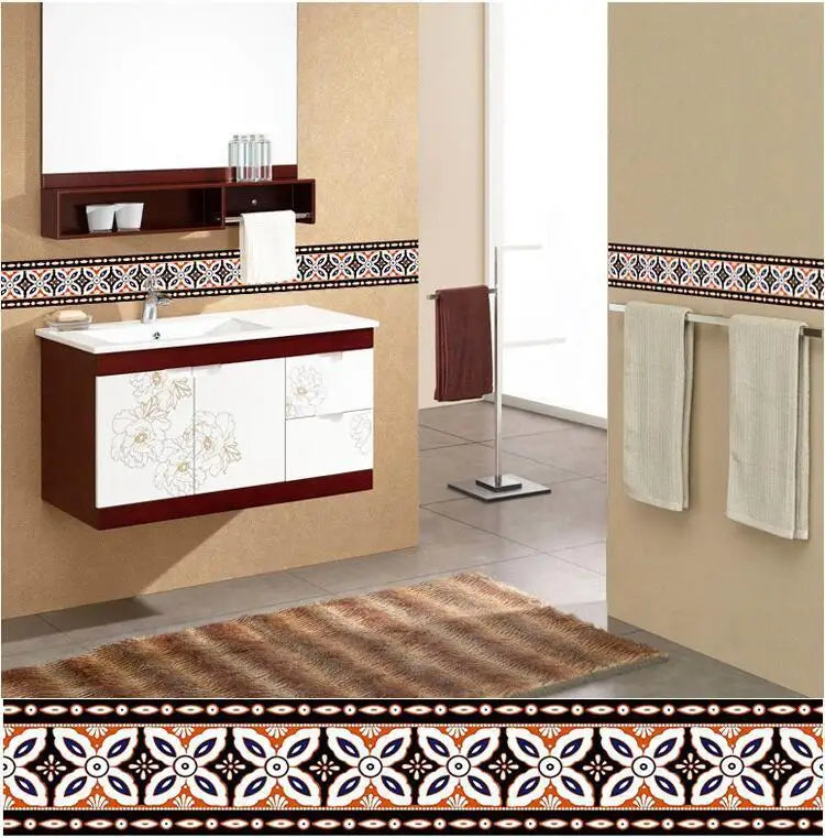 Waterproof PVC Wall Panels Self-Adhesive Skirting Board - Bathroom Safe Tile Border Sticker for Shower Corner Guard