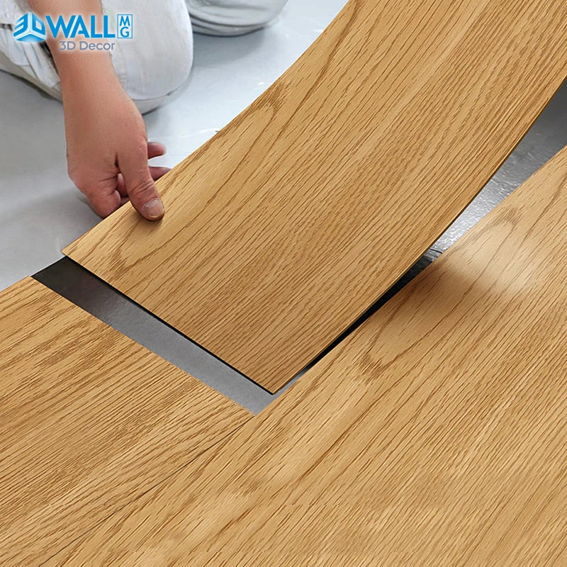 91x15cm 3D Self-adhesive floor sticker Thicken Wood Grain Floor Wallpaper 3d Wall Sticker Waterproof room wear-resistant sticker