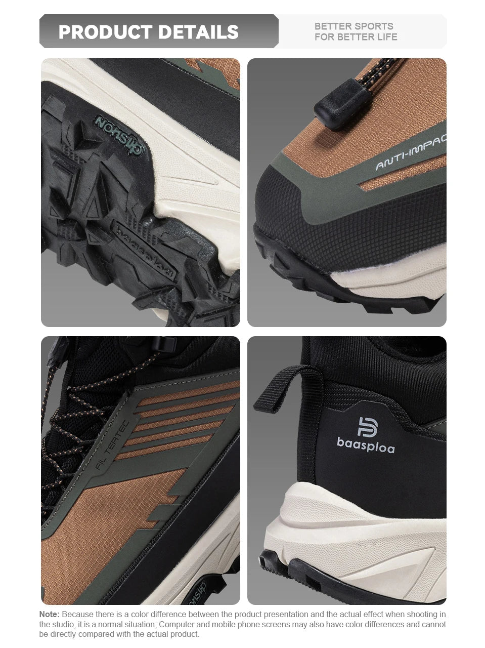 Giày Leo Núi Nam Chống Nước Ấm Áp Mùa Đông Baasploa