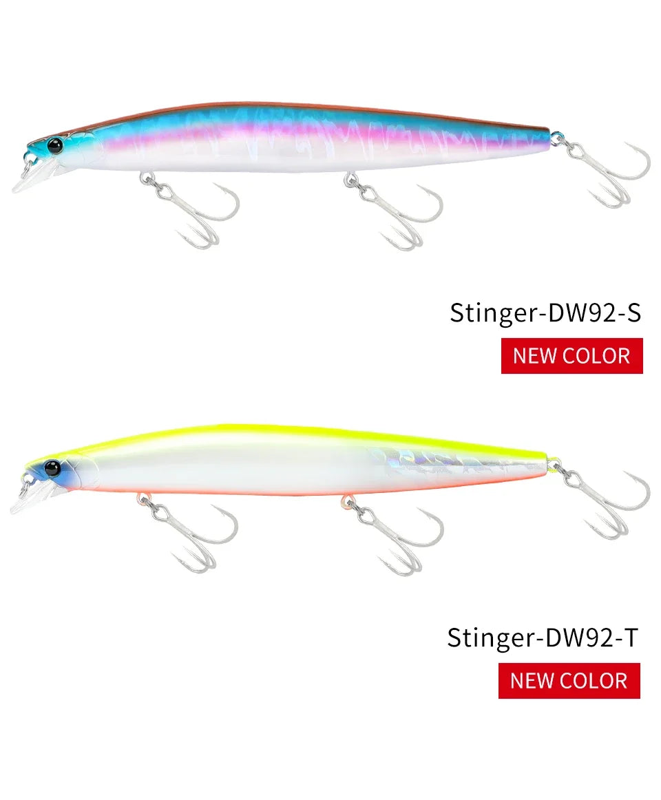TSURINOYA Stinger 140S Fishing Lure Sinking Minnow DW92 140mm 26g Saltwater Seabass Ultra Long Casting Large Hard Baits Jerkbait
