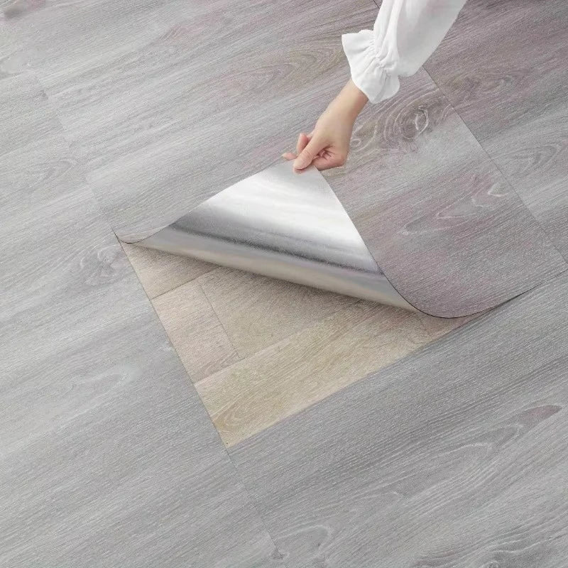 12-Pack Self-Adhesive Vinyl Floor Tiles, Waterproof Peel &amp; Stick Wood Look PVC Flooring for Bedroom Living Room Home Decor