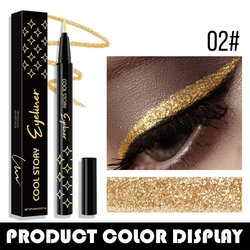 7-Color Glitter Eyeliner - Long-lasting, Waterproof