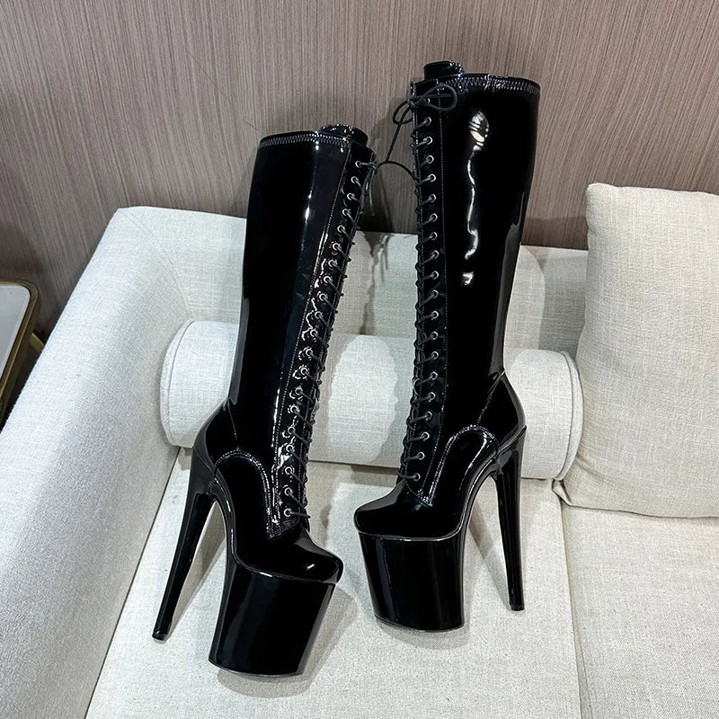 Sexy Red Boots 20CM Thick Sole - Sexy Catwalk Shoes