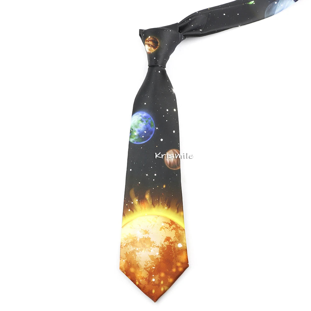 Cà vạt lụa giả cổ điển họa tiết động vật & kiến trúc