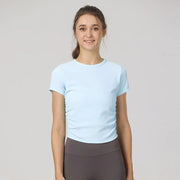 Áo Tập Yoga Nữ Ngắn Tay Co Giãn Thoáng Khí Năng Động - Daisan Mart
