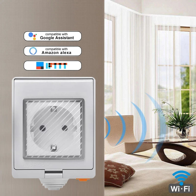 Tuya Wifi Outdoor Smart Socket IP55 With Timer