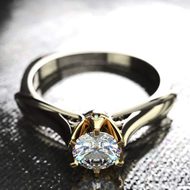 18K Gold Moissanite Ring with Gemstones - Trend 2023