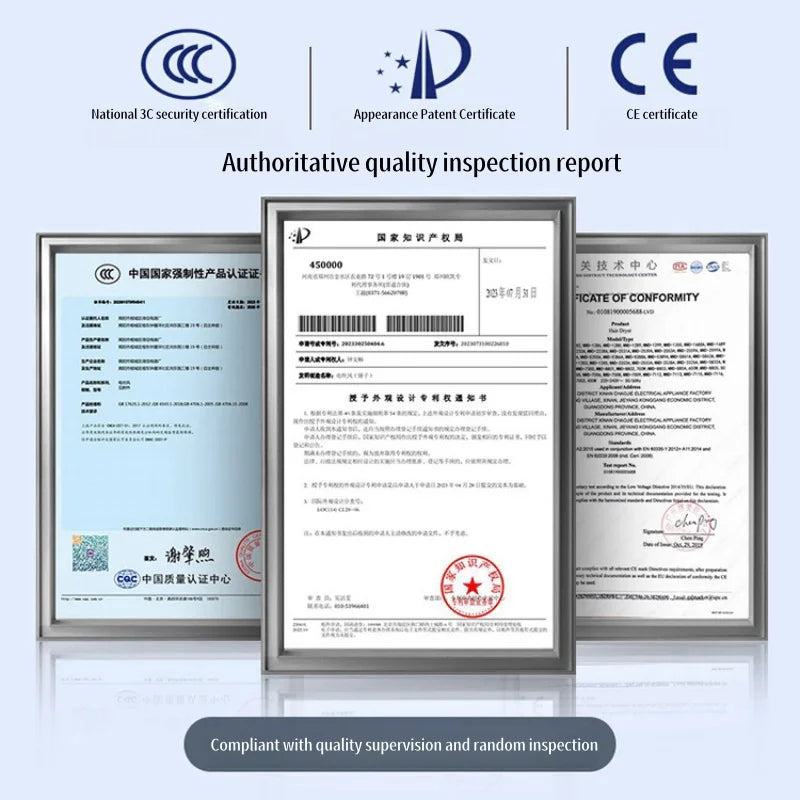 High-end EU/UK Hair Dryer - Fast, Quiet, Blue Light