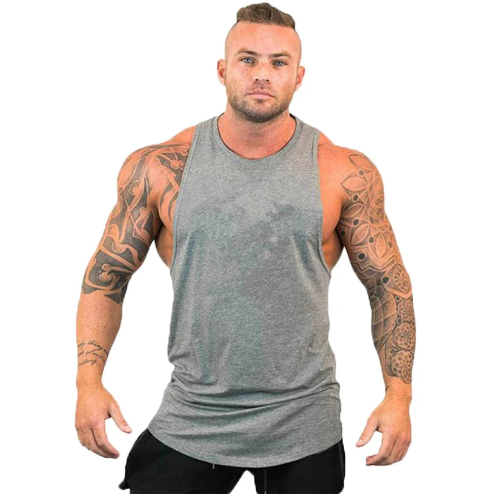 Men's Sleeveless Gym Sports T-Shirt, Breathable