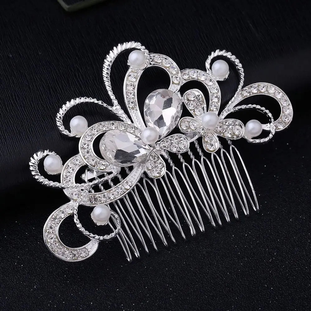 Elegant Pearl Bridal Hair Comb with Hair Clip