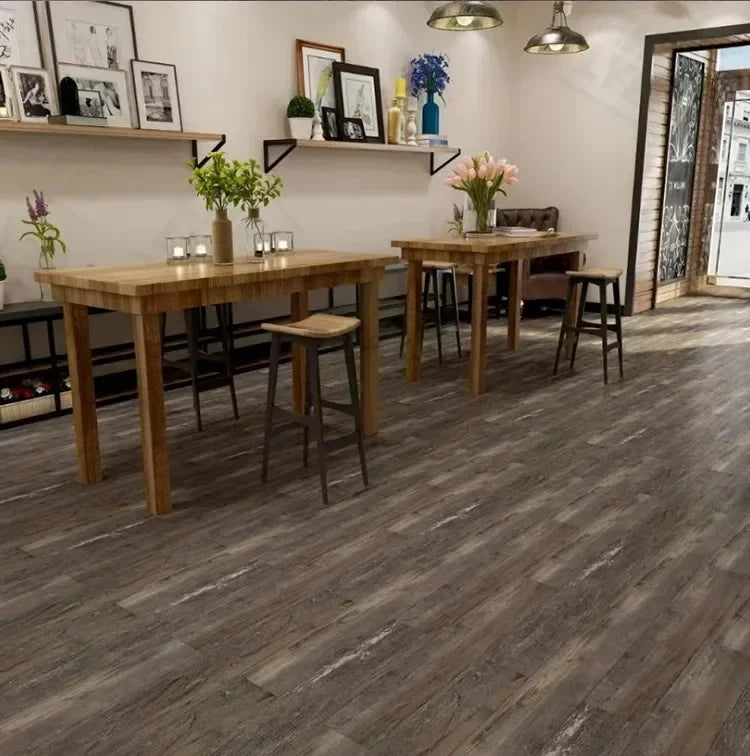 45x15cm Floor Sticker Wall Sticker Modern Self-adhesive Thick PVC Wood Grain Floor Sticker Living Room Bedroom Decoration