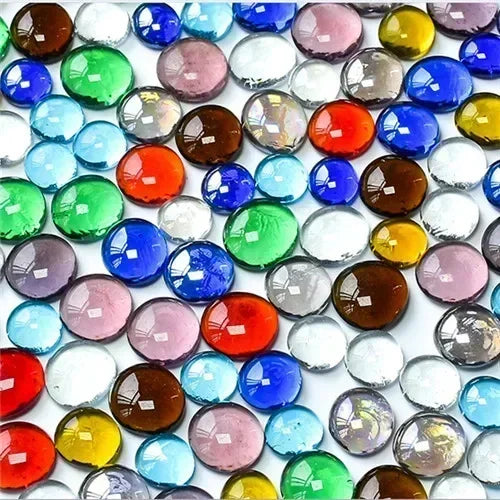 DIY Multicolored Round Glass Mosaic Beads 100g