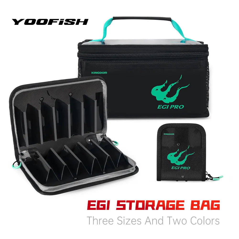 YOOFISH Fishing Bag Octopus Egi Bag Squid Jig Storage Box 6/12/40 Pcs Hard Lure Bag Freshwater Seawater Fishing Tackle Bag Box