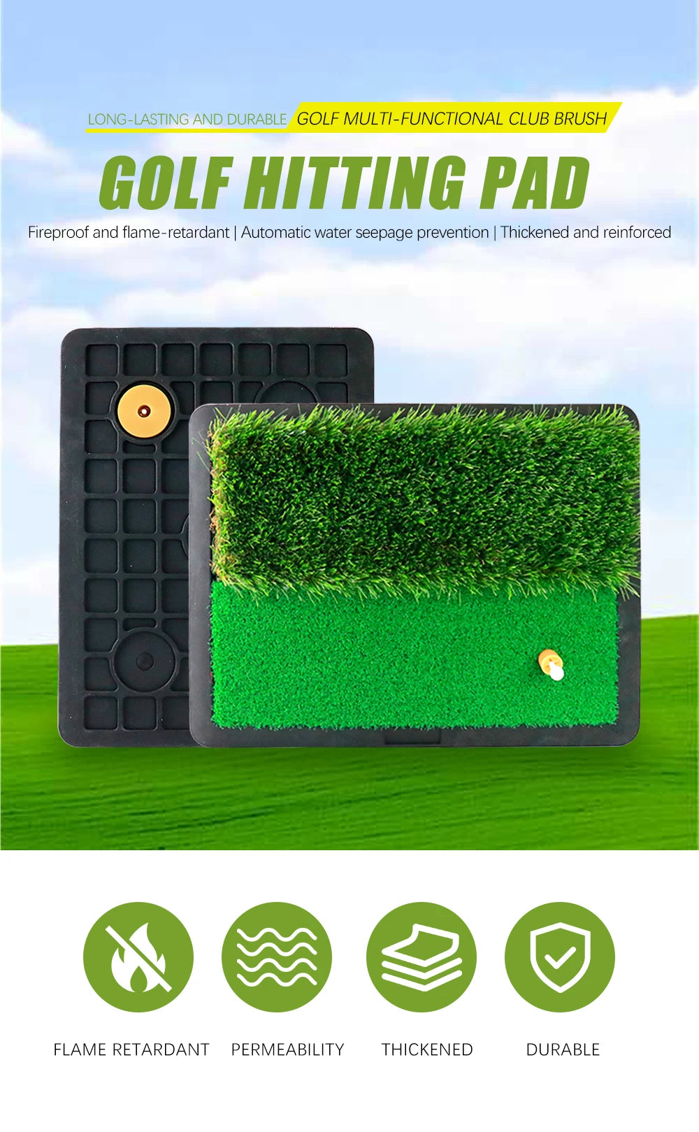 Thảm Tập Golf Mini Trả Bóng, Thảm Cỏ Nhân Tạo Di Động