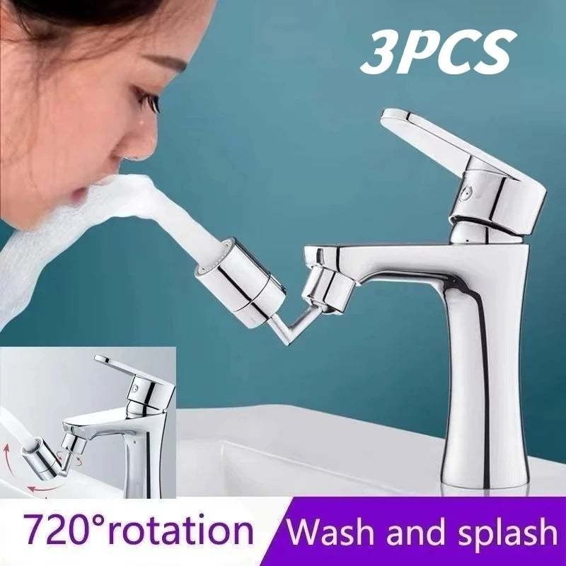 720 Degree Universal Faucet Washbasin Faucet Extension Adapter Aerator Splash Proof Rotating Water Saving ABS Plastic Faucet - Daisan Mart