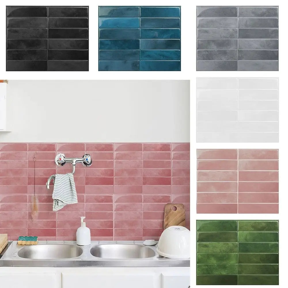 Waterproof Self Adhesive Tile Wall Stickers Oil-proof Moisture-proof Wall Decal DIY Heat-resistant Wallpaper