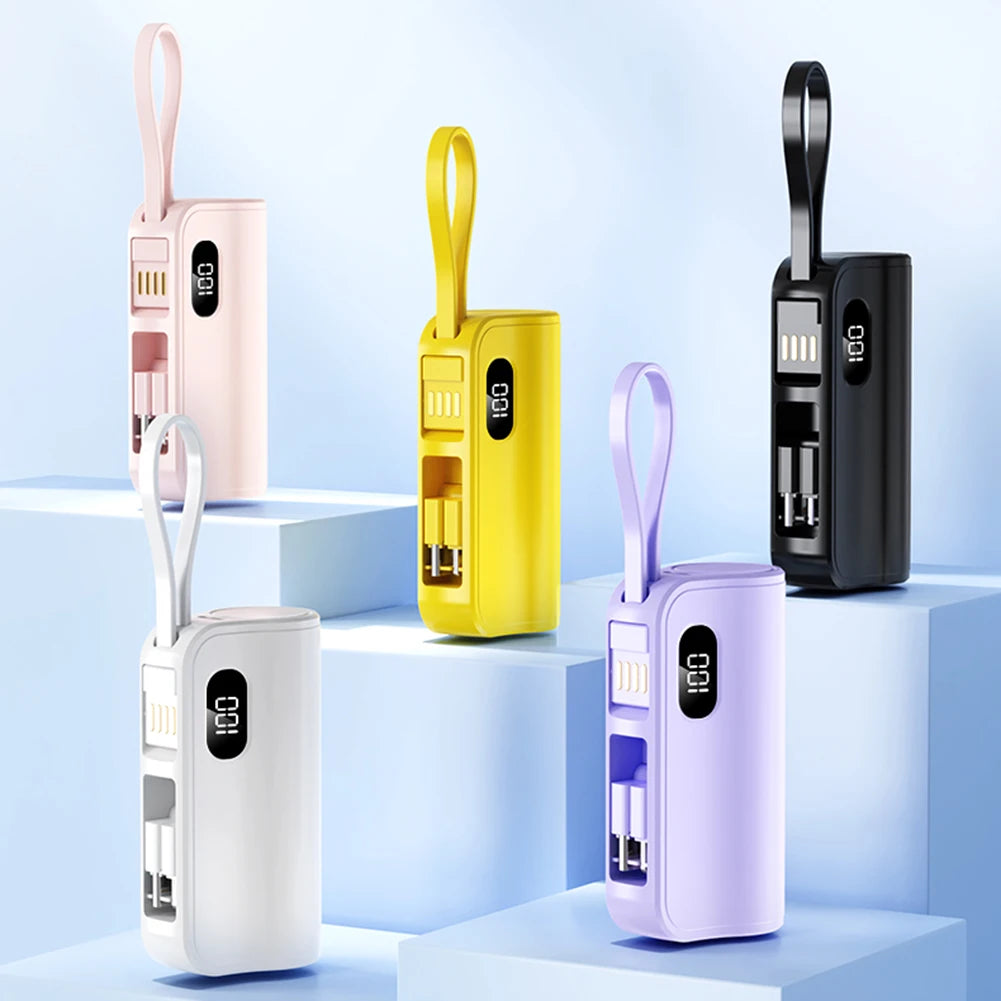 2in1 10000mAh Mini Power Bank with USB-C Holder