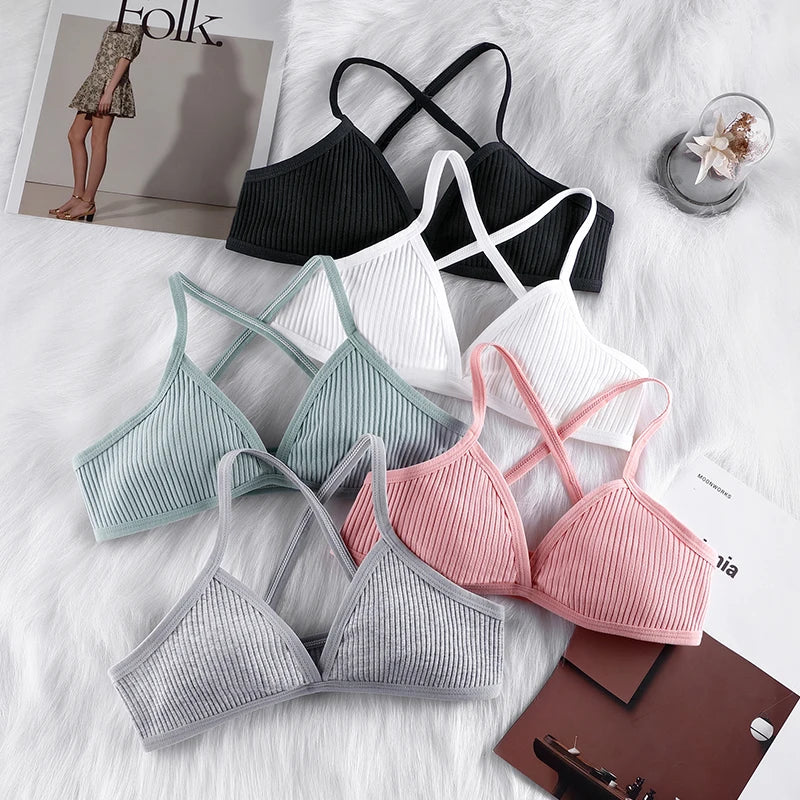 BANNIROU 1Pcs Wire Free Cotton Bra For Woman Thin Soft Female Bras Bralette Underwear Women's Lingerie